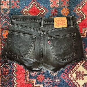 Levi’s black denim cutoff jean shorts